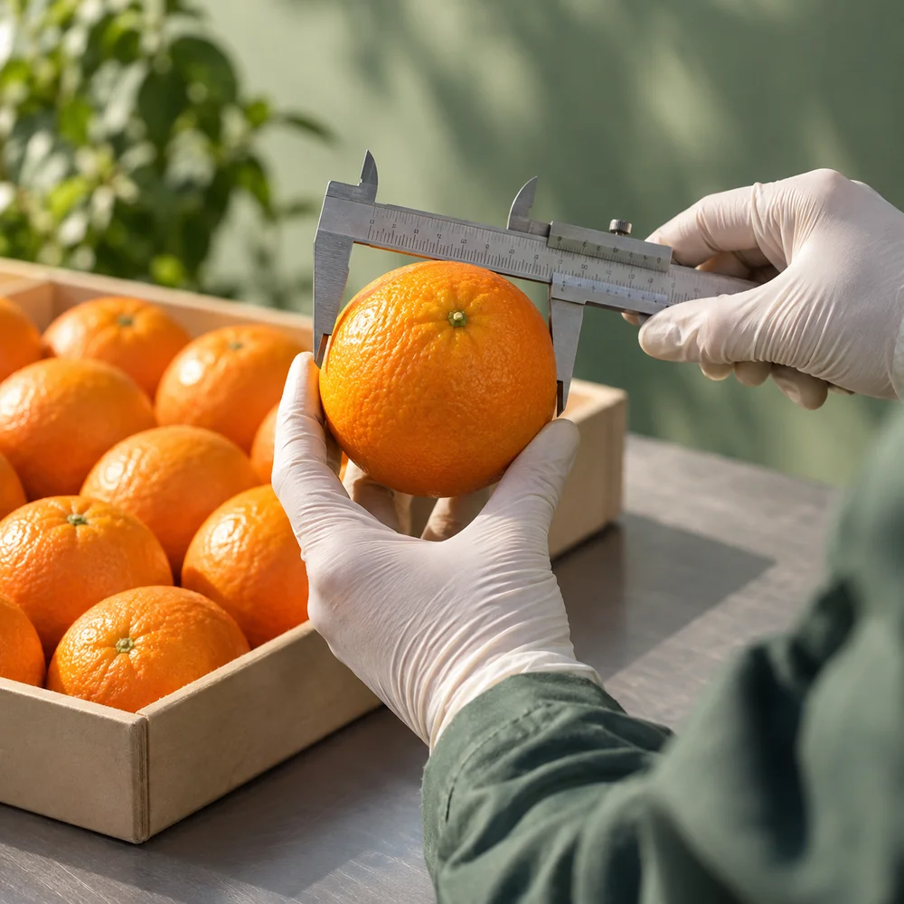Illustrative fruit size inspection